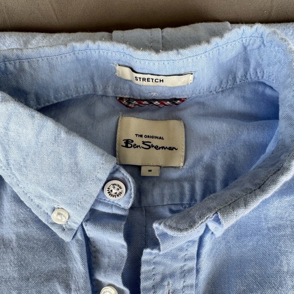 Ben Sherman Soft Blue Cotton Blend Button Down Shirt - Picture 2 of 5